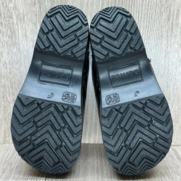 Sanita Shoes Kids 25 8.5-9 Platform Open Back Slip On Clog Patent Leather Black - Picture 2 of 12